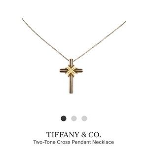 Tiffany & Co Two-Tone Cross Pendant Necklace